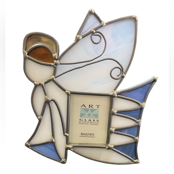 Malden Homemade Stained Glass Angel Photo Frame NEW - Picture 1 of 6